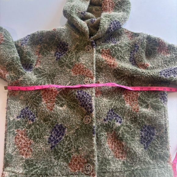 DUFFEL Made in America Long Sleeve Hooded Button Up Grape Print Sweater Small - Picture 3 of 11